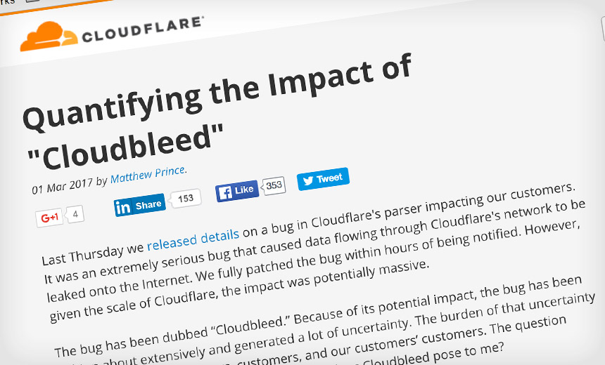 Cloudflare's Cloudbleed: Small Risk, But Data Lingers
