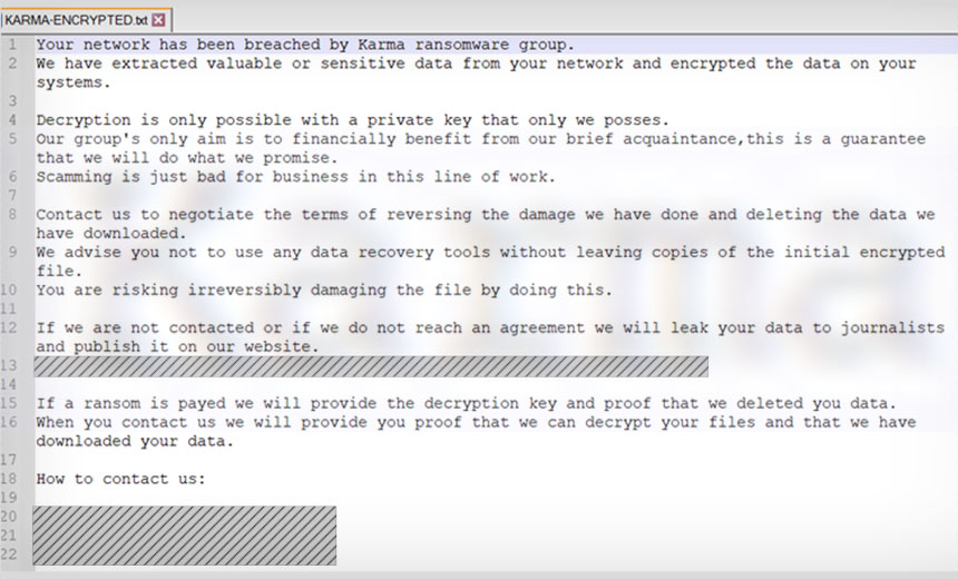 Karma Seeks Free Publicity to Fulfill Ransomware Destiny