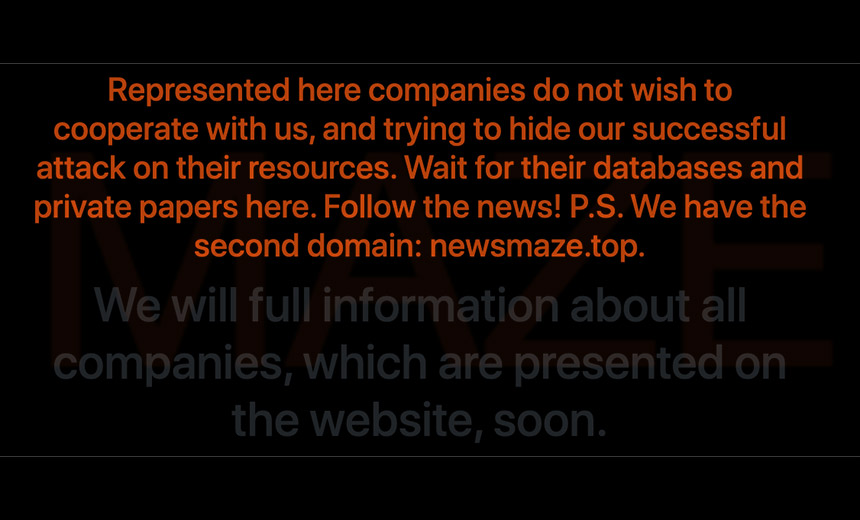 Maze Ransomware Gang Continues Data-Leaking Spree