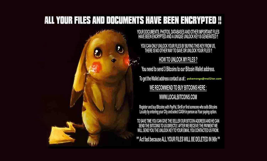 Ransomware Gets Pokémon Go Treatment