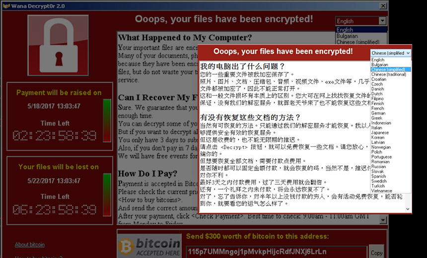 WannaCry's Ransom Note: Great Chinese, Not-So-Hot Korean